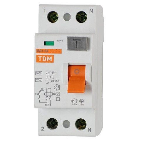 УЗО ВД1-63 2Р 25А 30мА TDM