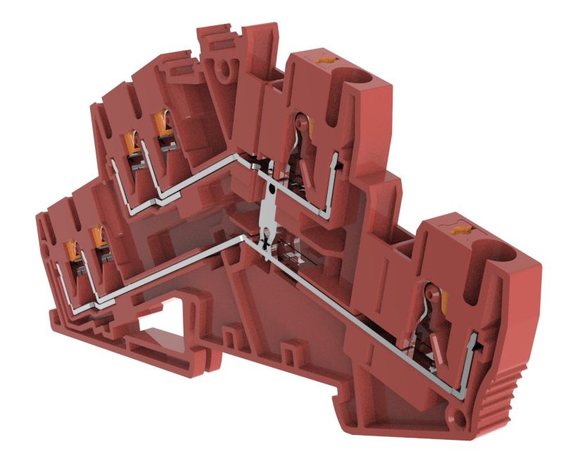 Клеммы, клеммные блоки RPVTT 2,5S-TWIN-PV RD CHIKU