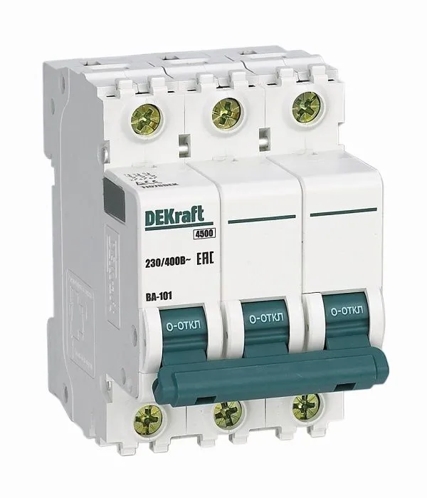 Автоматические выключатели ВА101-3P-002A-B DEKraft