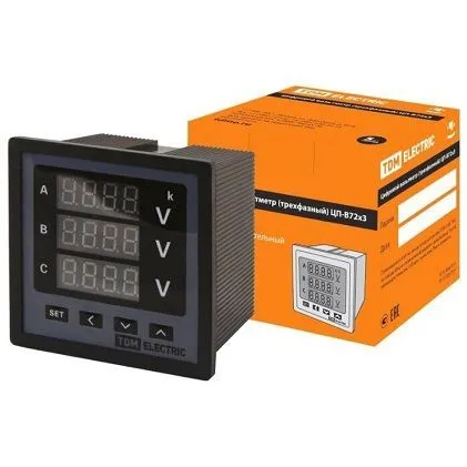 Цифровой вольтметр ЦП-В72х3 0-999кВ-0,5 (однофазный / 3 диспл.), акционный, старая поверка) TDM