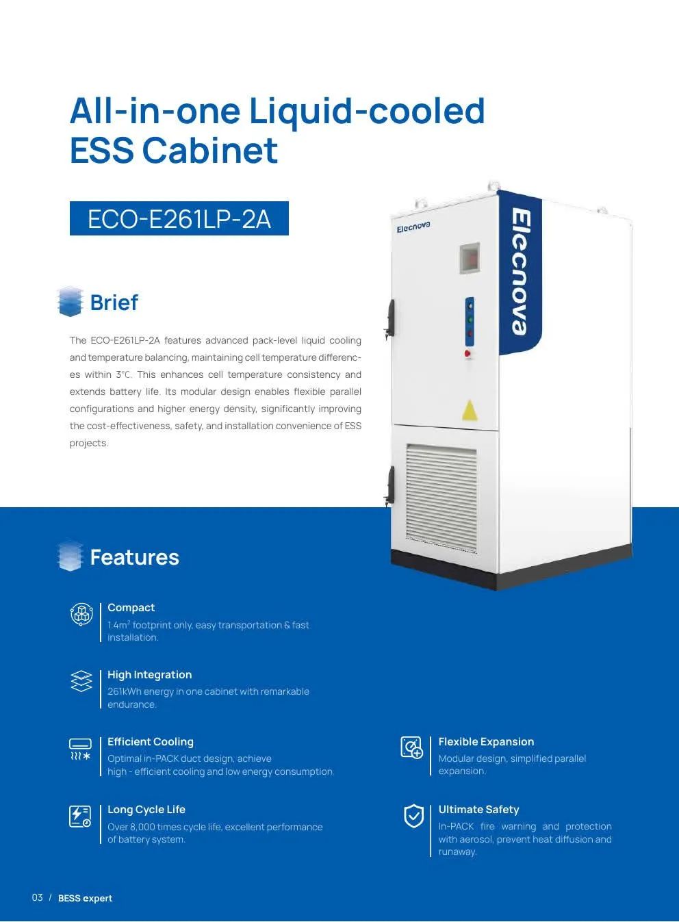 Шкаф Elecnova ECO-E261LP, жидкостное охлаждение PACK