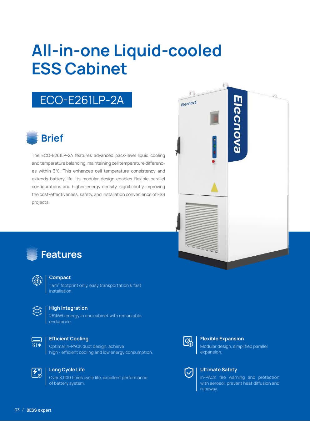Шкаф Elecnova ECO-E261LP, жидкостное охлаждение PACK